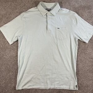 Fish Hippie Shirt XL Golf Polo Green Stripe‎ Short Sleeve Performance Comfort
